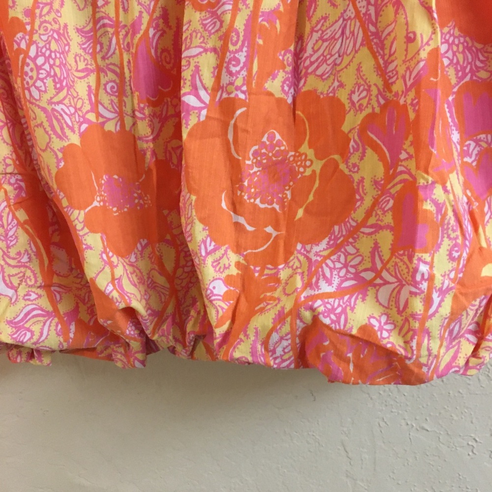 Vintage Lily Pulitzer Strapless Dress 8 Orange Pink Bubble Hem Sweatheart Neck - Picture 5 of 11